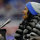 Detroit native Aretha Franklin sings the National Anthem prior to the start of the Detroit Lions and the Minnesota Vikings game at Ford Field on November 24, 2016 in Detroit, Michigan.